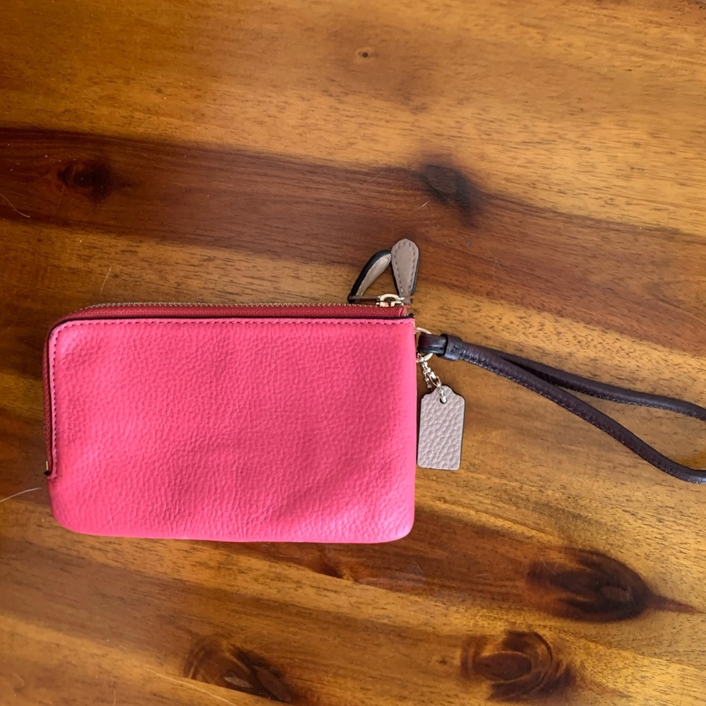 Coach Double Corner Zip Color Block Wristlet Wall… - image 3